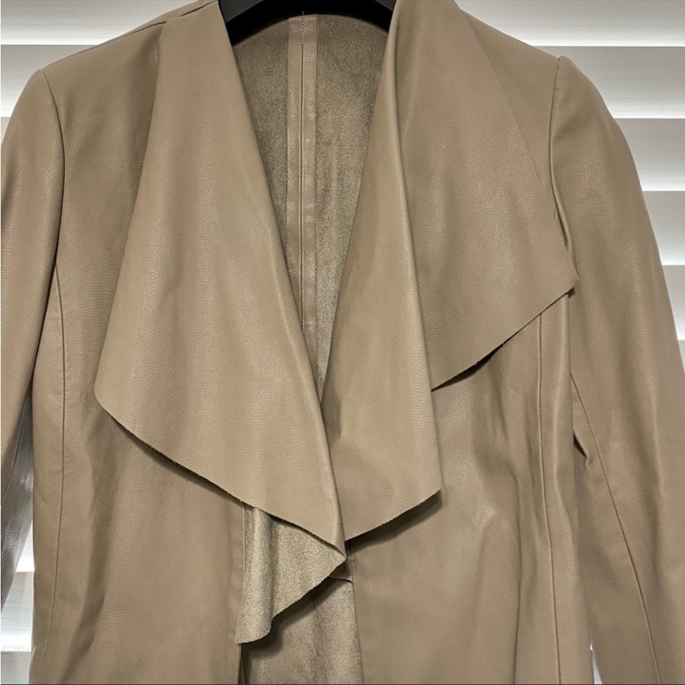 Zara Faux Leather Waterfall Open Front Jacket - Picture 4 of 7